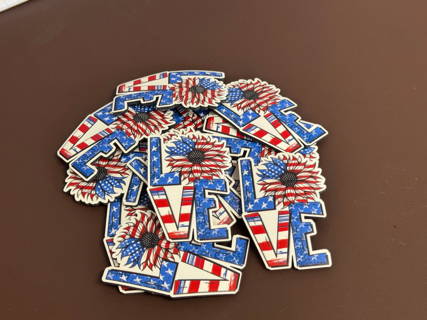 Love - American Flag UV Printed Patches