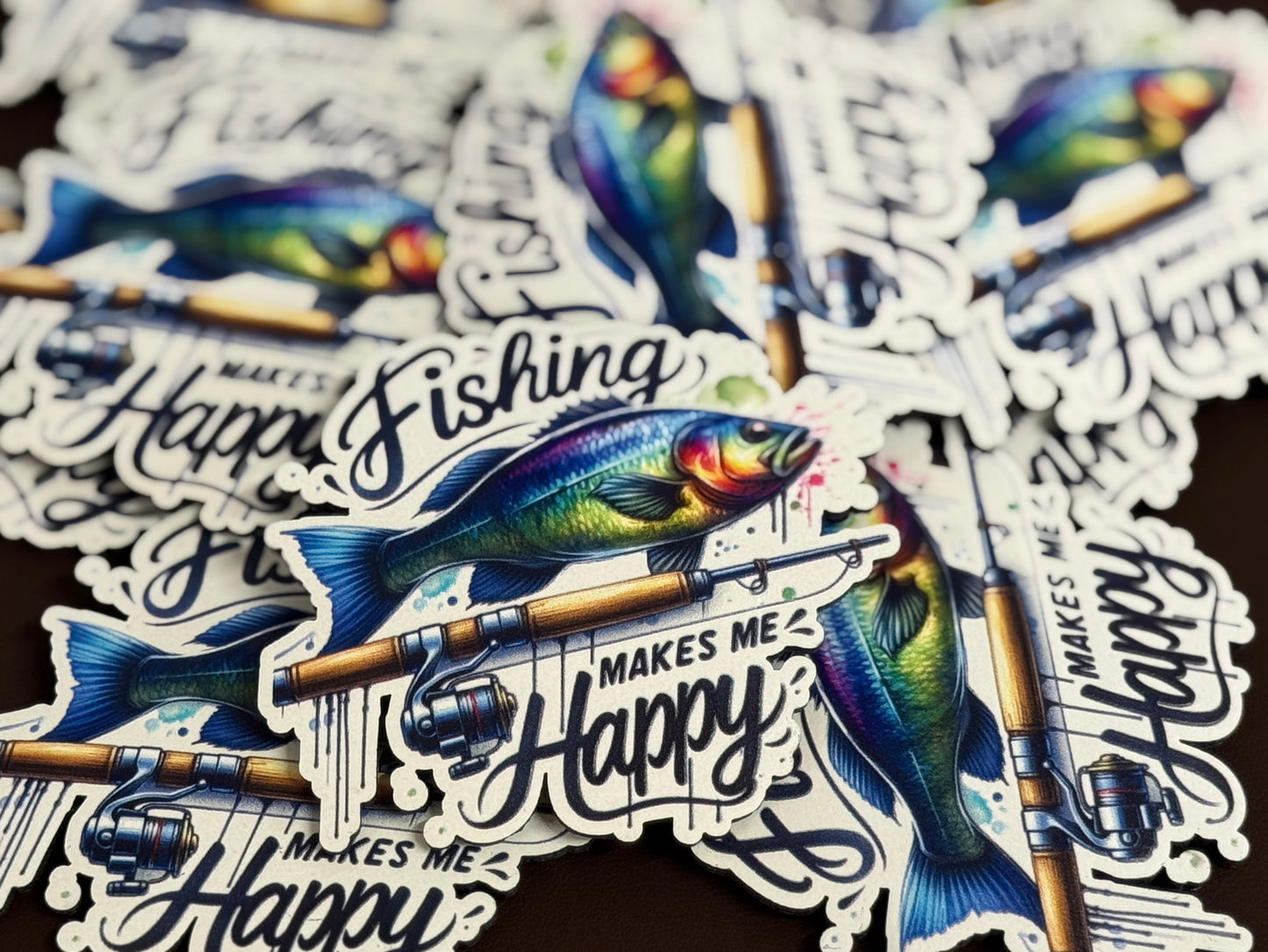 Fishing Makes Me Happy UV Printed Patch