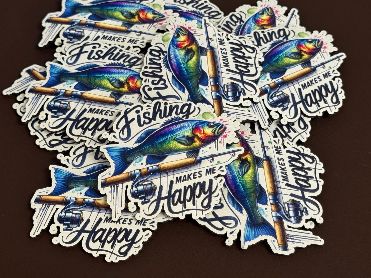 Fishing Makes Me Happy UV Printed Patch