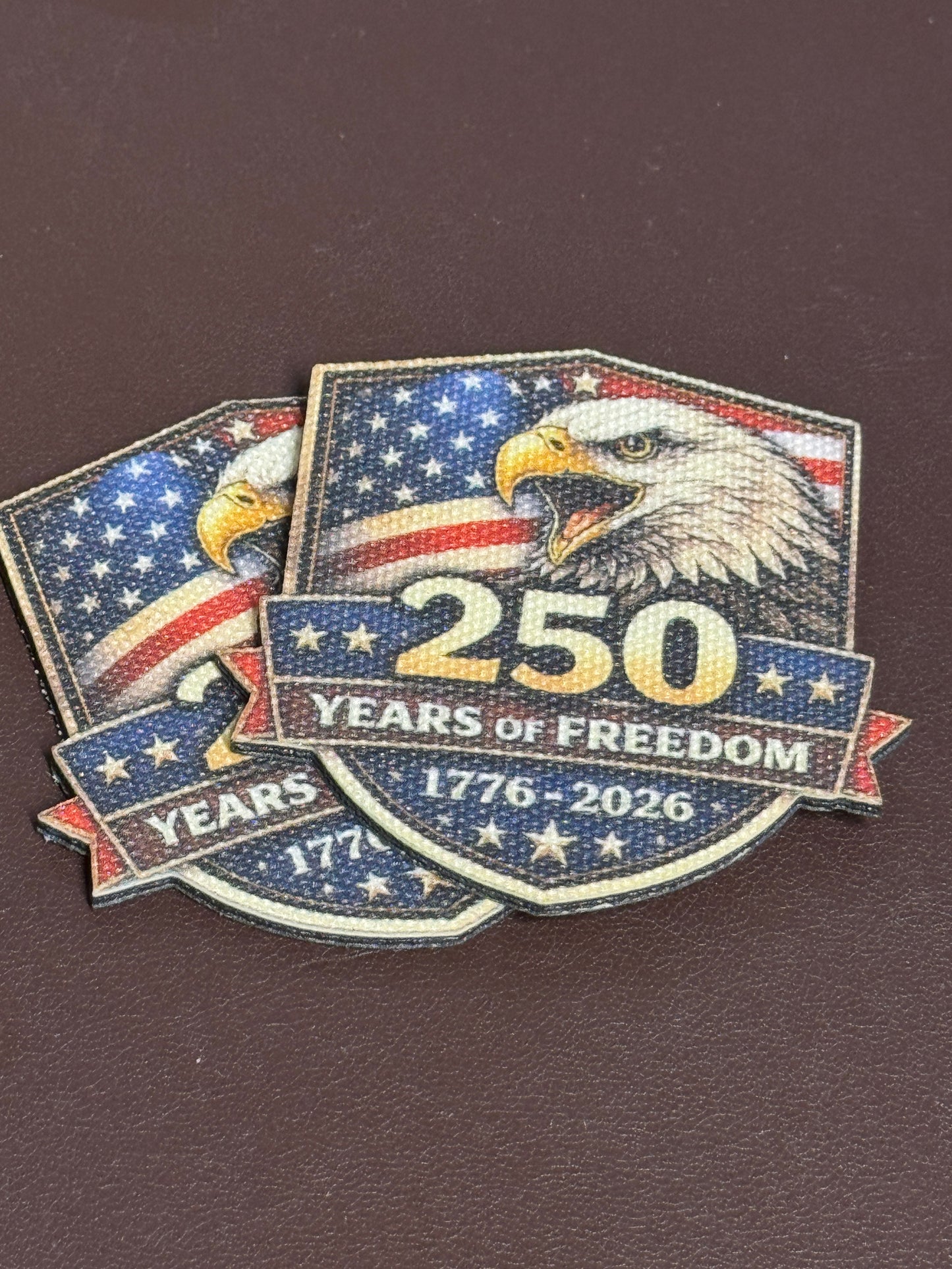 Canvas - Eagle Head - Shield - 250 Years - UV Printed Hat Patch