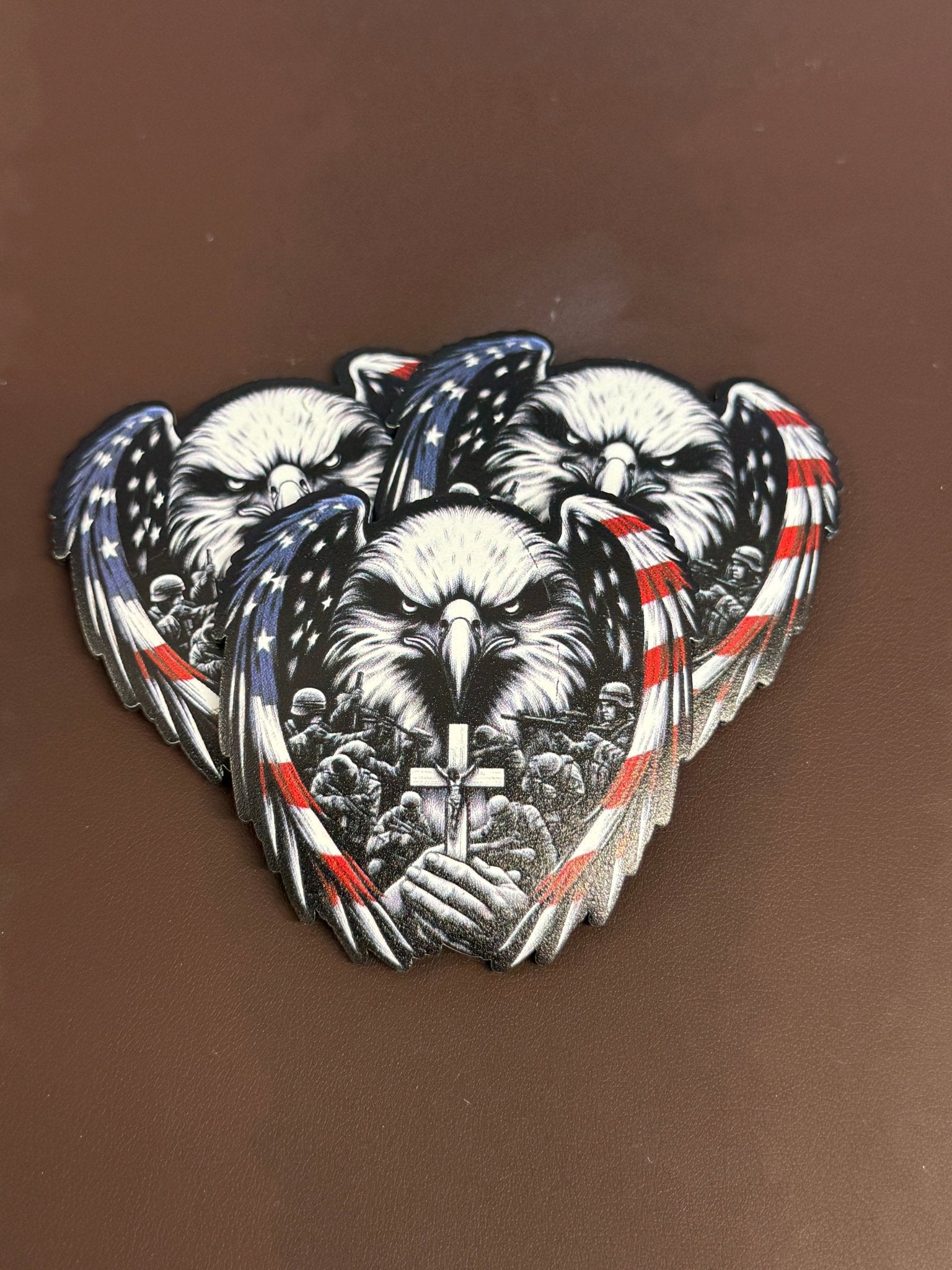 American Eagle, RWB, Cross, Soldiers UV Printed Patch - Soda City Hat Co