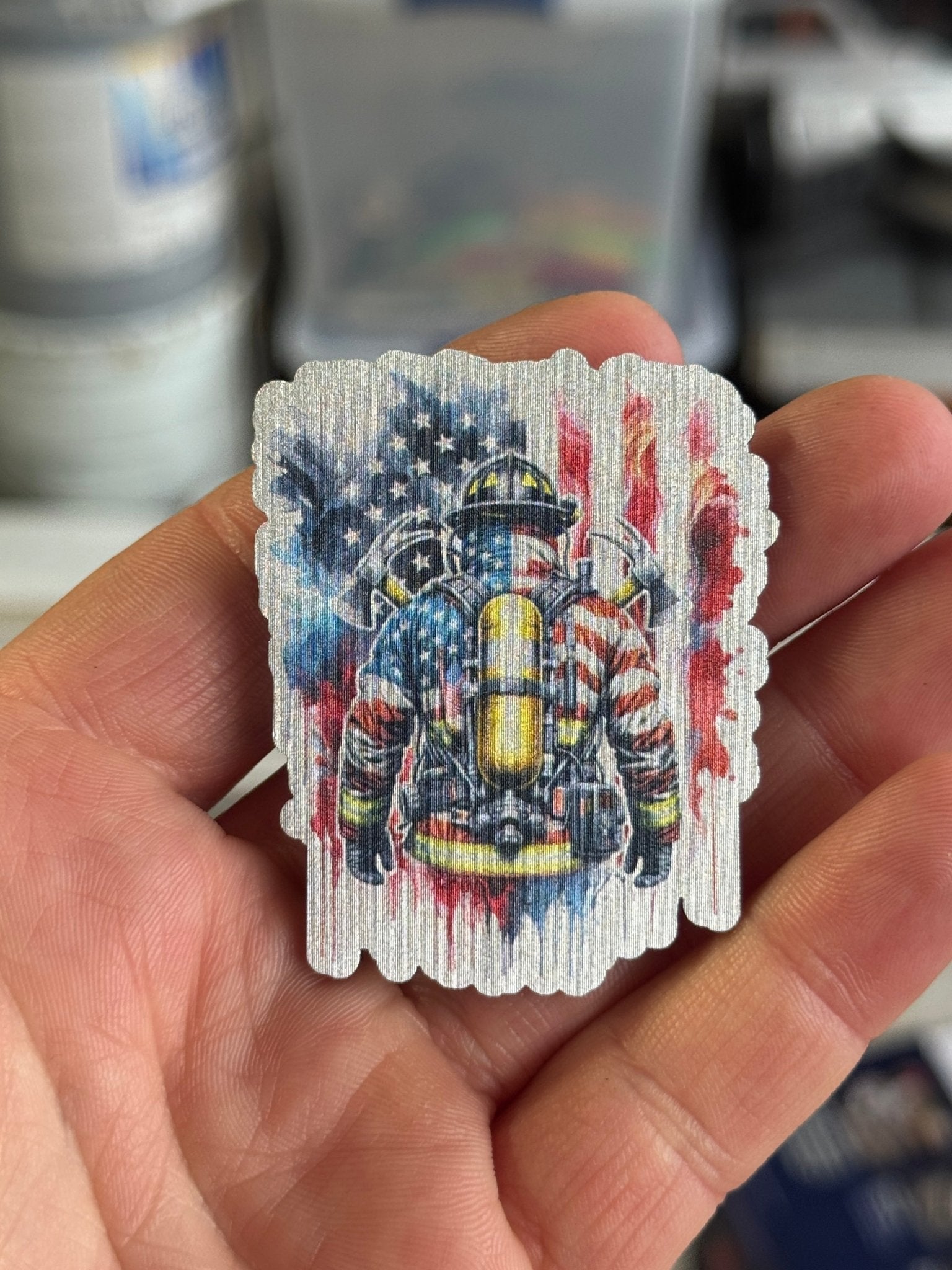 American Flag - Firefighter Pride Uv Printed Hat Patch - Soda City Hat Co