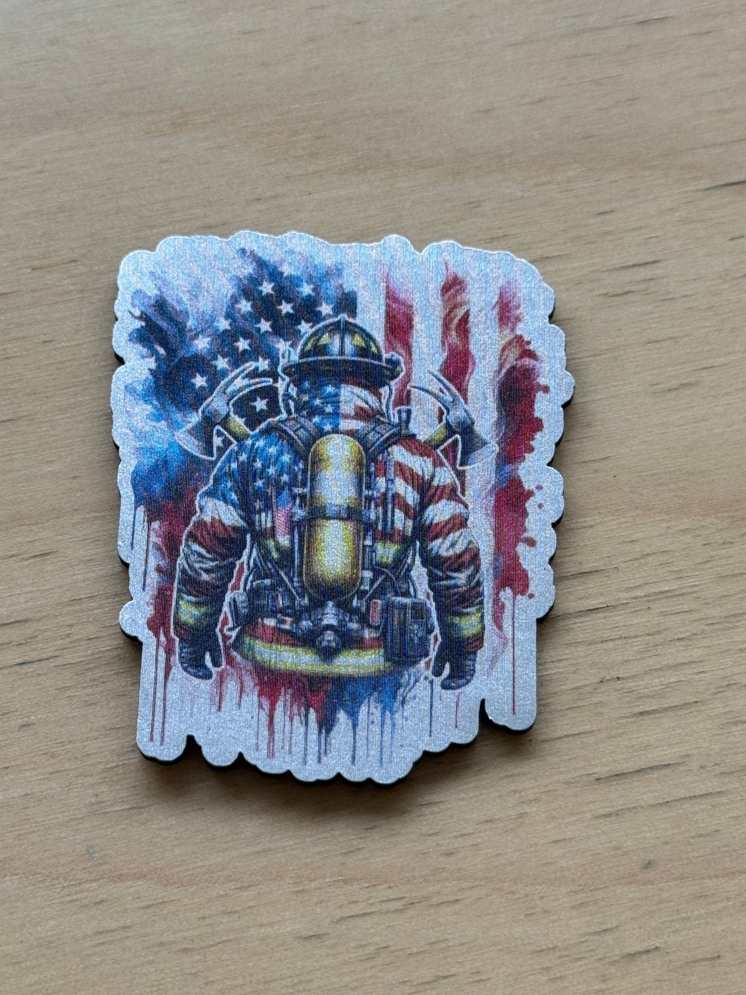 American Flag - Firefighter Pride Uv Printed Hat Patch - Soda City Hat Co