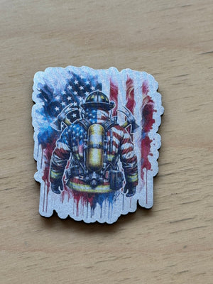 American Flag - Firefighter Pride Uv Printed Hat Patch - Soda City Hat Co