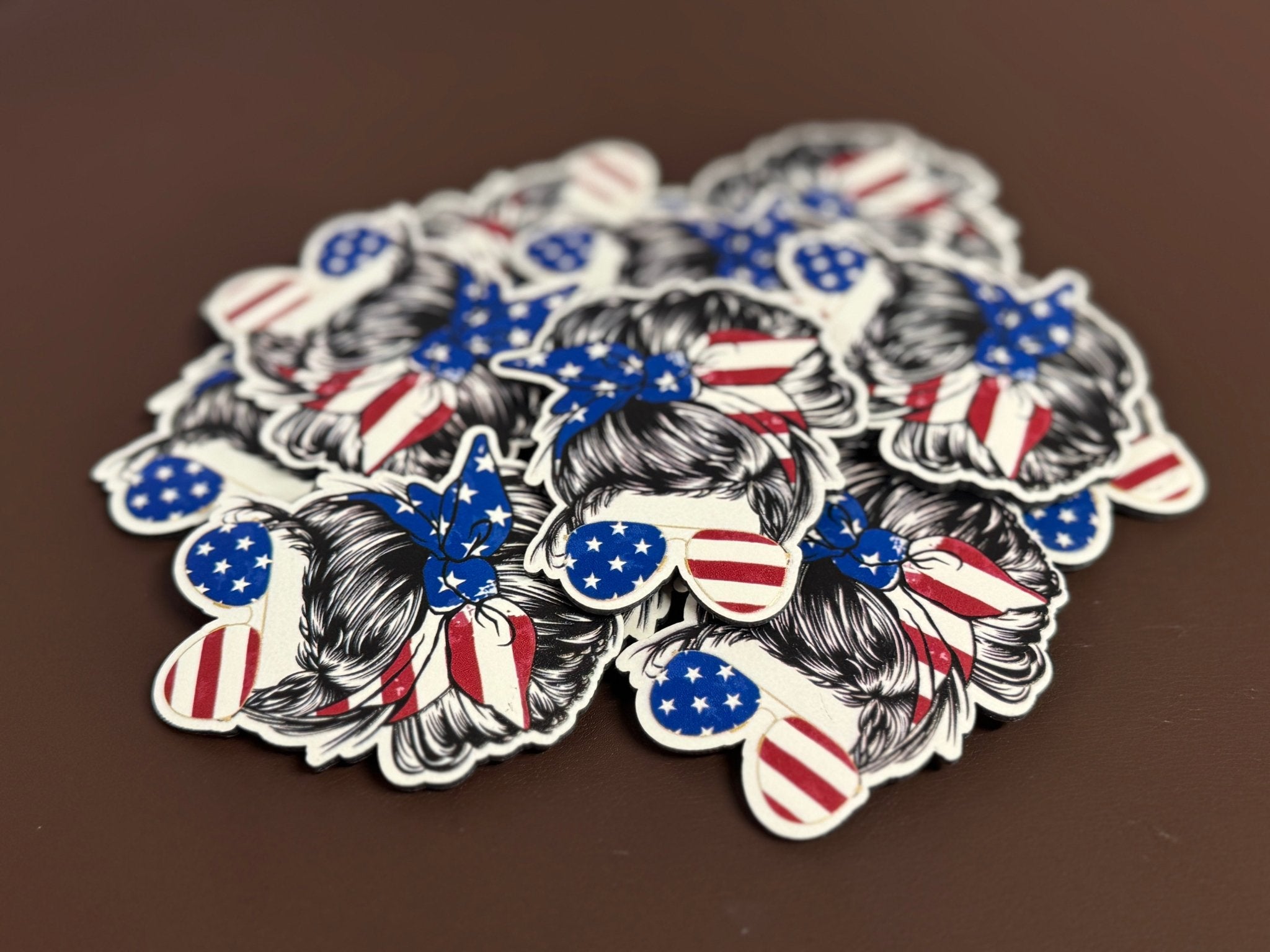 American Flag Mom UV Printed Patches - Soda City Hat Co