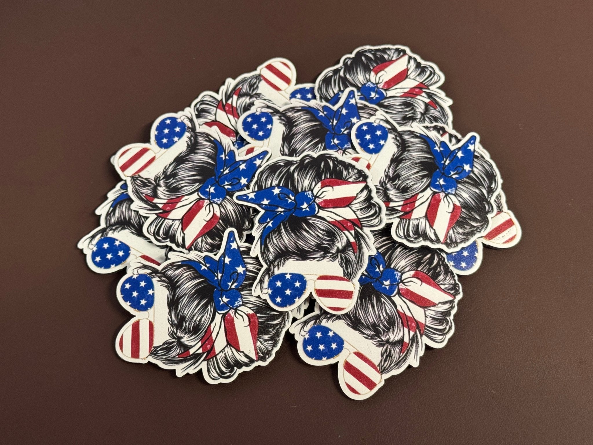 American Flag Mom UV Printed Patches - Soda City Hat Co