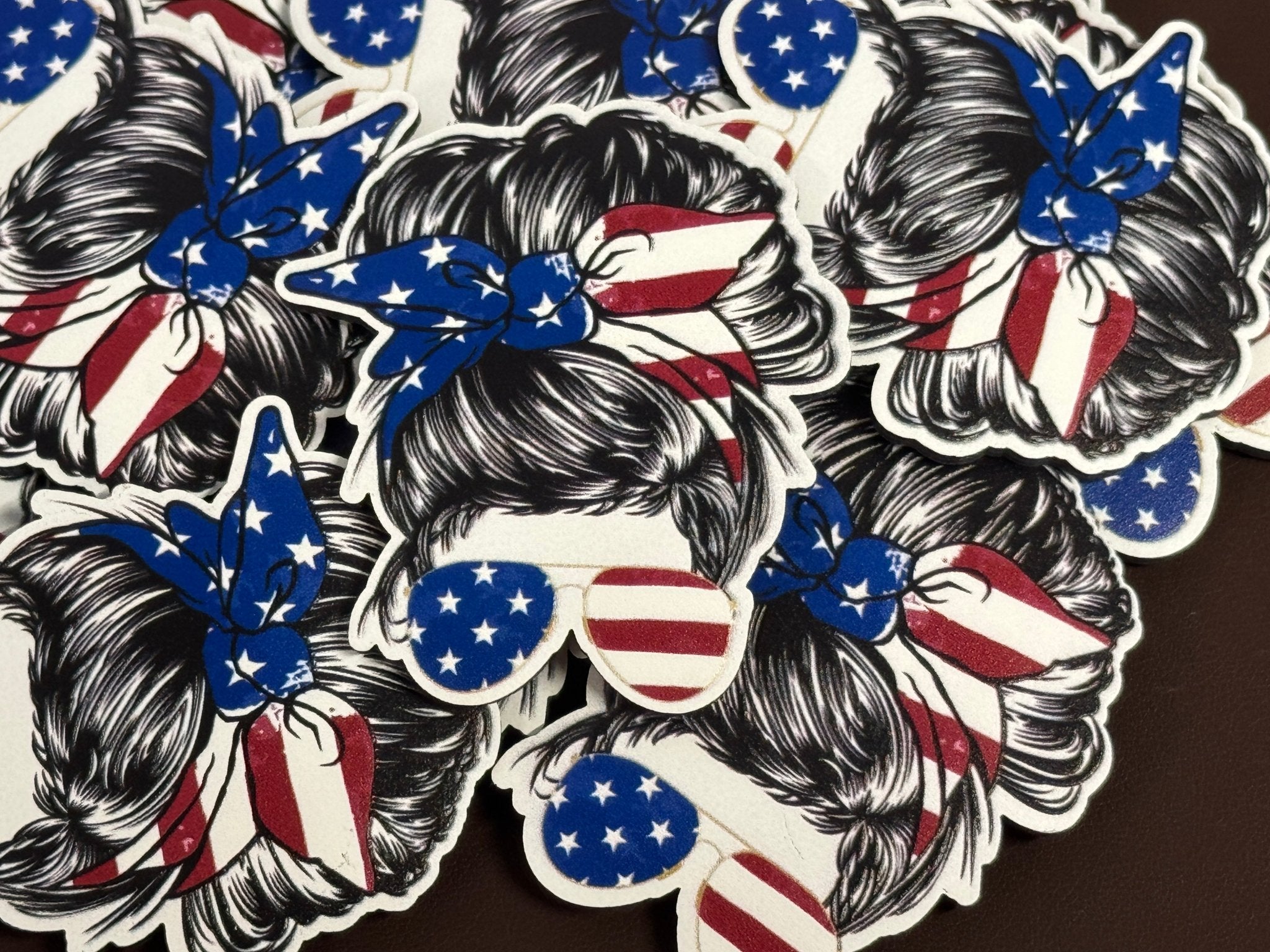 American Flag Mom UV Printed Patches - Soda City Hat Co
