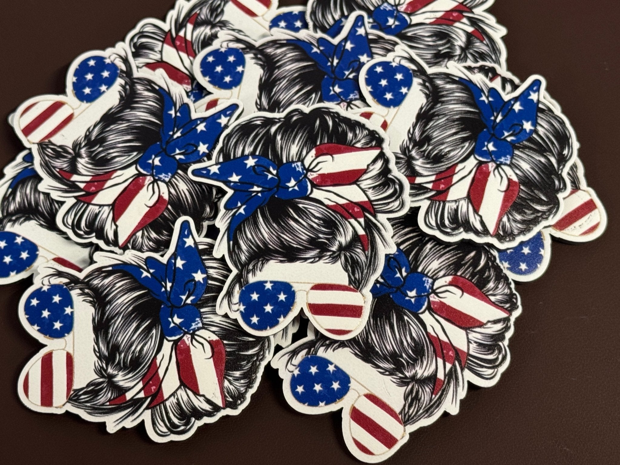 American Flag Mom UV Printed Patches - Soda City Hat Co