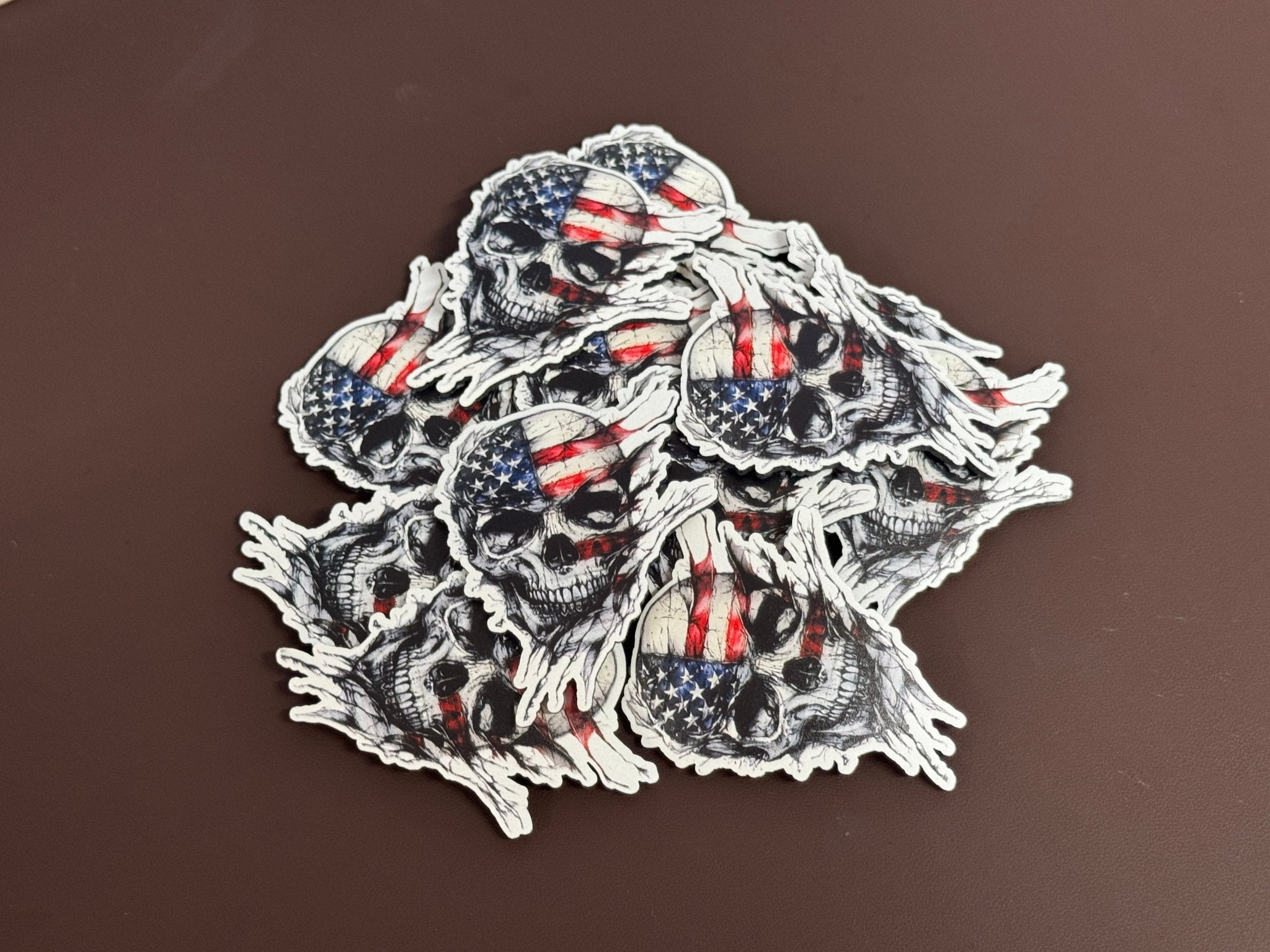 American Flag Skull UV Printed Patches - Soda City Hat Co