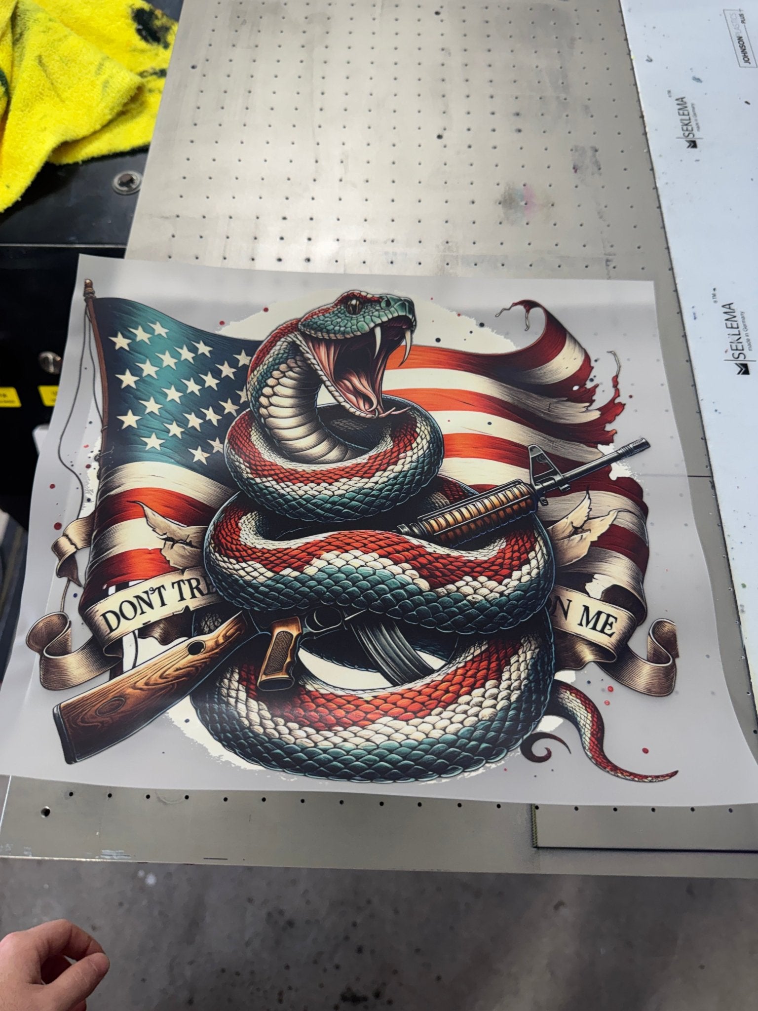 American Flag - Snake - Don't Tread On Me UV Printed Hat Patch - Soda City Hat Co