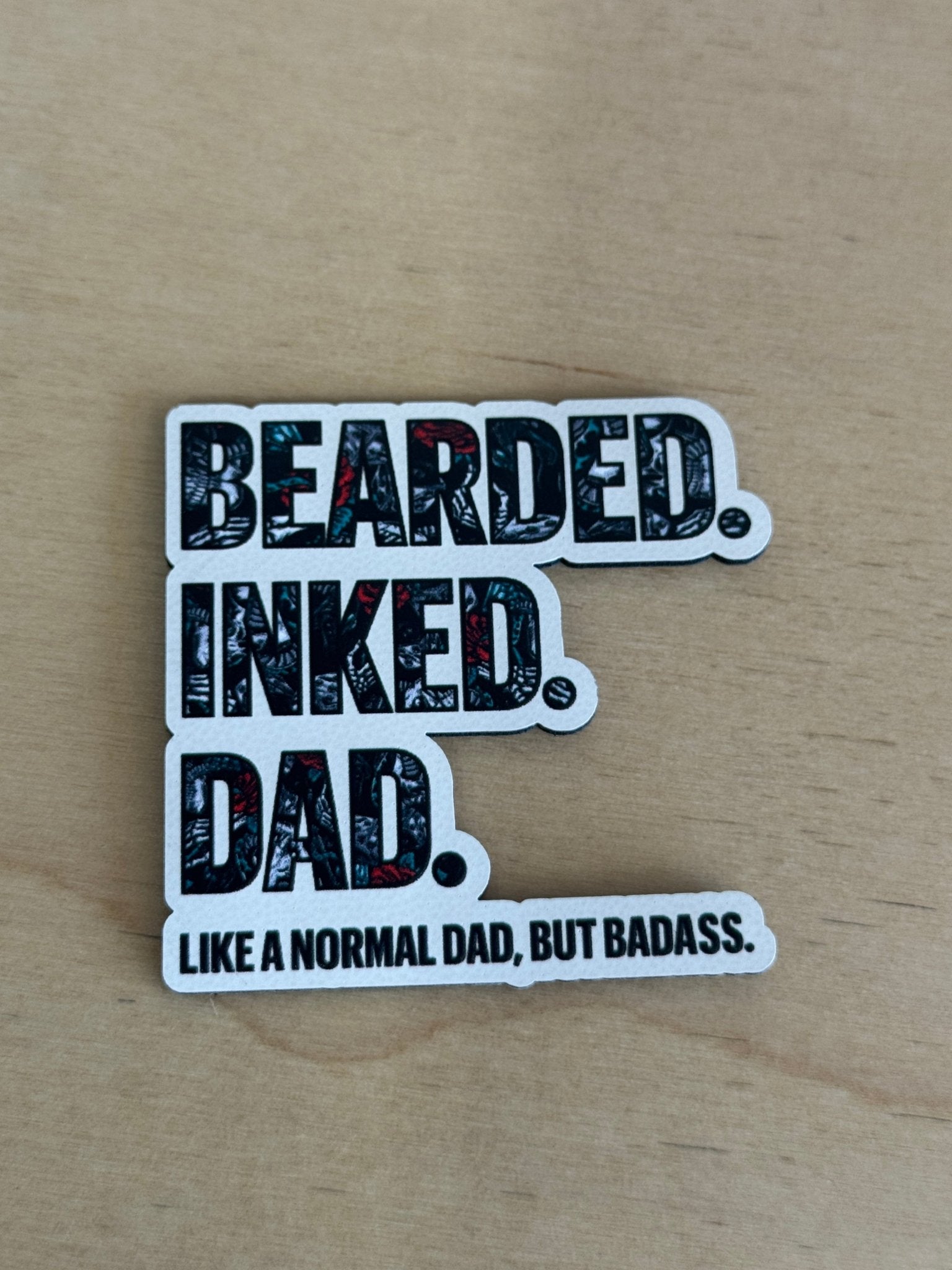 Bearded Inked Dad UV Printed Hat Patch - Soda City Hat Co