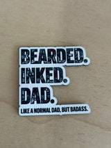 Bearded Inked Dad UV Printed Hat Patch - Soda City Hat Co