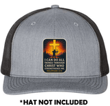 Bow Hunter - Cross Shining - All Things Through Christ UV Printed Hat Patch - Soda City Hat Co