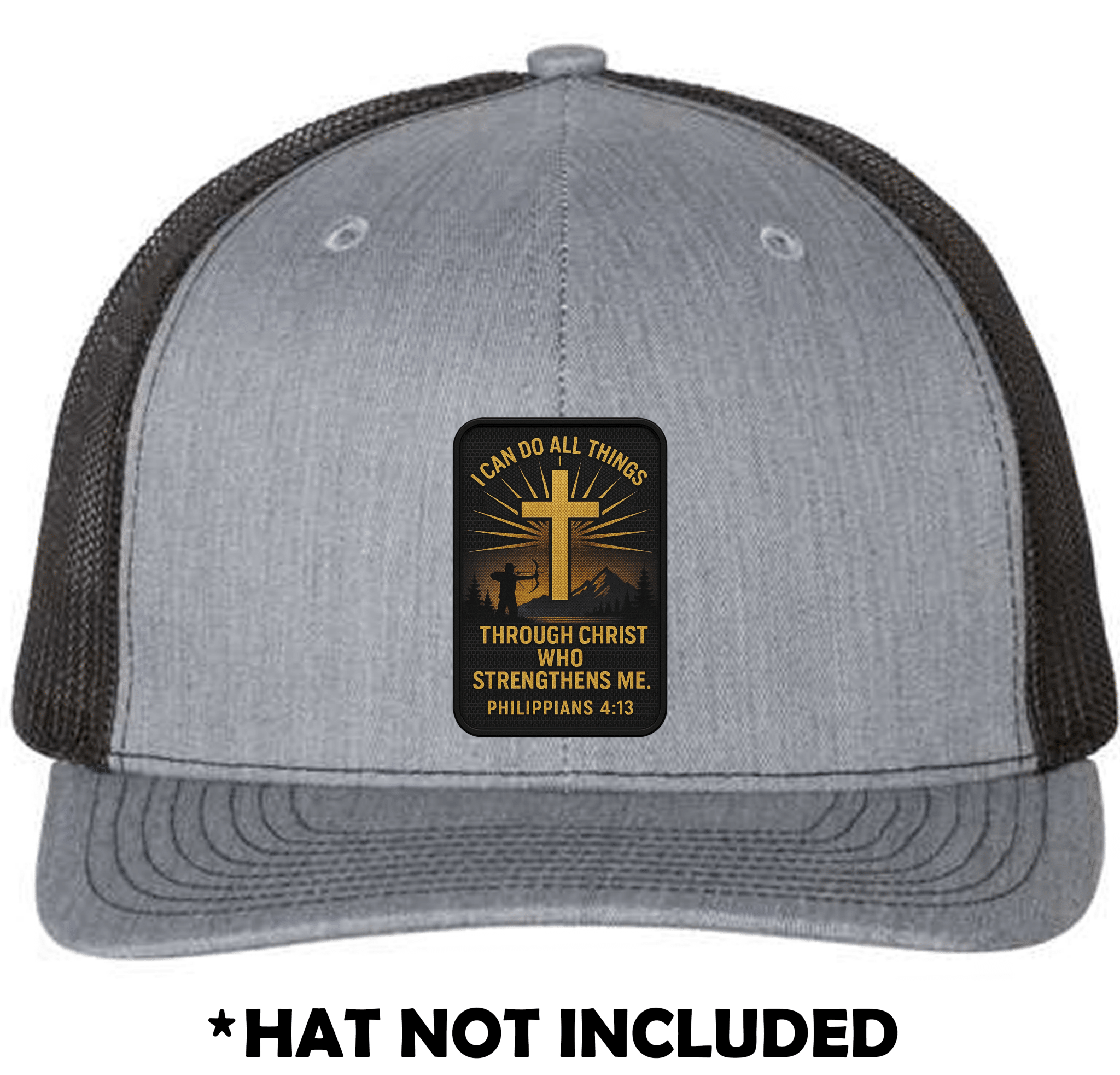 Bow Hunter I can Do All things Through Christ UV Printed Hat Patch - Soda City Hat Co