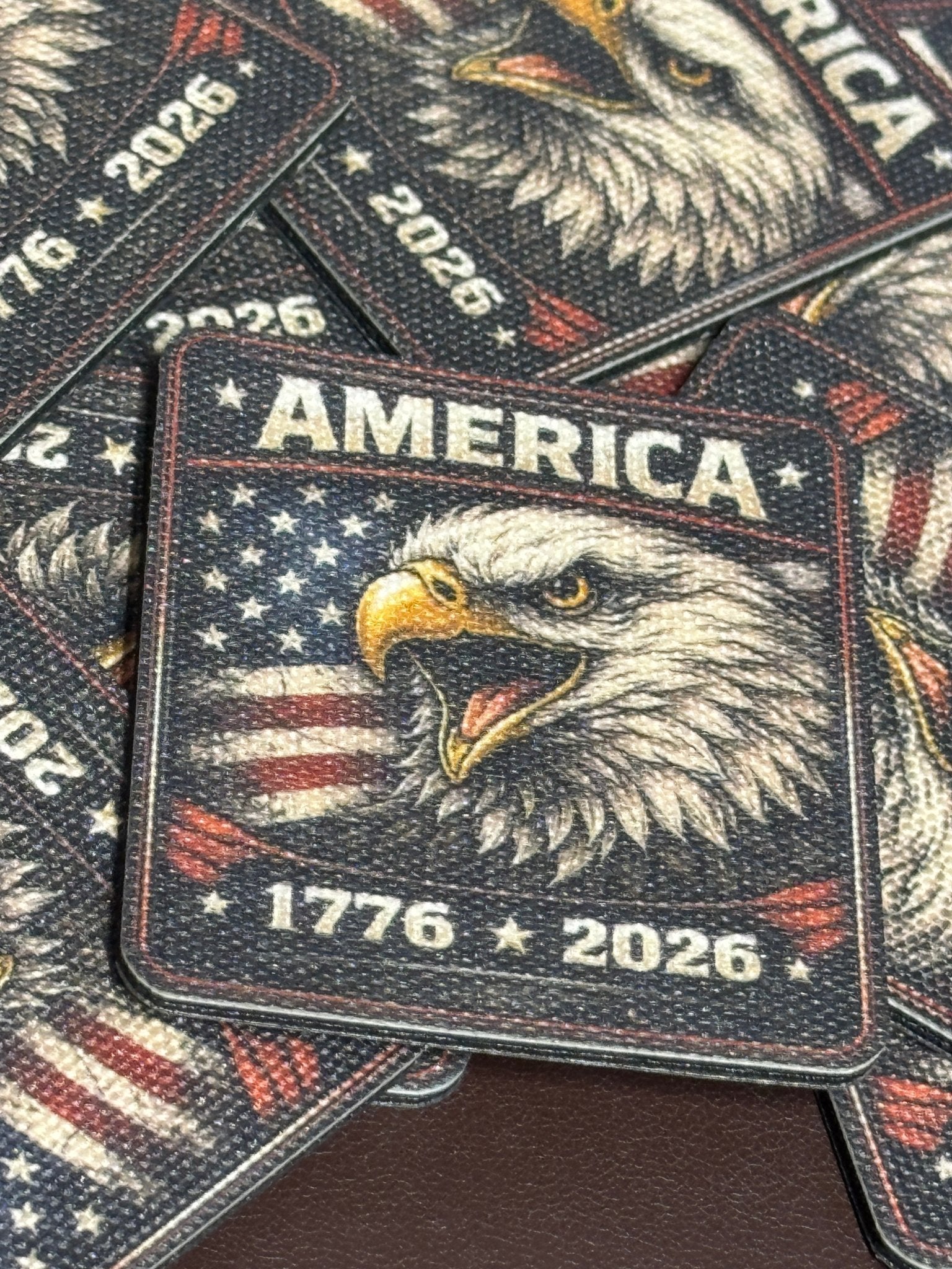 Canvas - Eagle Head - American Flag - 250 Years - UV Printed Hat Patch - Soda City Hat Co