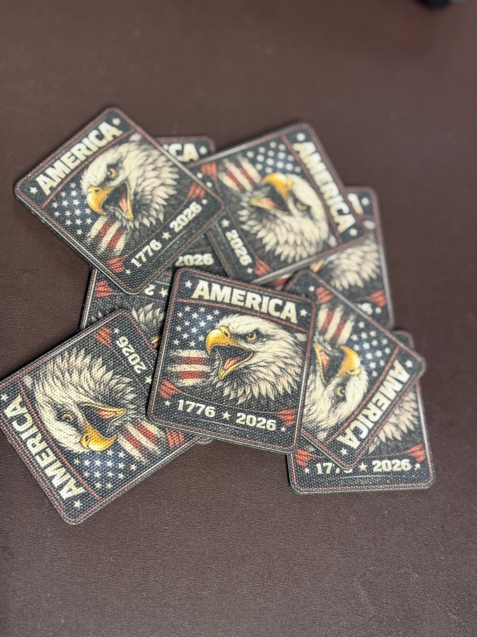 Canvas - Eagle Head - American Flag - 250 Years - UV Printed Hat Patch - Soda City Hat Co