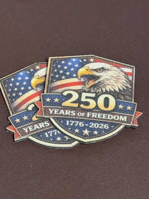Canvas - Eagle Head - Shield - 250 Years - UV Printed Hat Patch - Soda City Hat Co