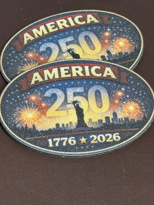 Canvas - Statue of Liberty - Fireworks - 250 Years - UV Printed Hat Patch - Soda City Hat Co