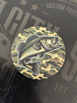 Circle Camo Jumping Fish UV Printed Patch - Soda City Hat Co