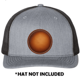 Cricle Airbrushed Leather UV Printed Hat Patch - Soda City Hat Co