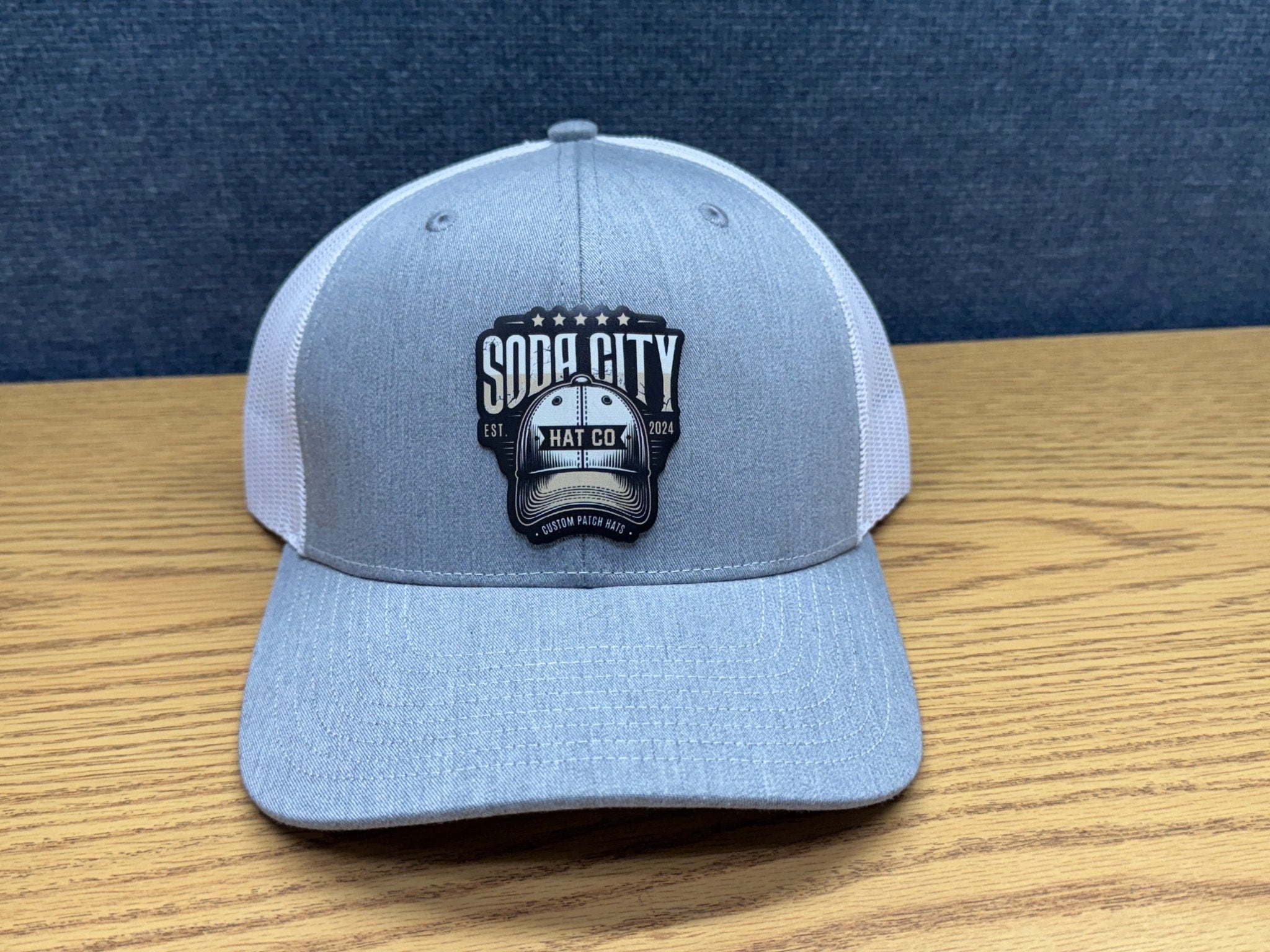 Custom Engraved Leatherette Patch Hat with Logo - Soda City Hat Co