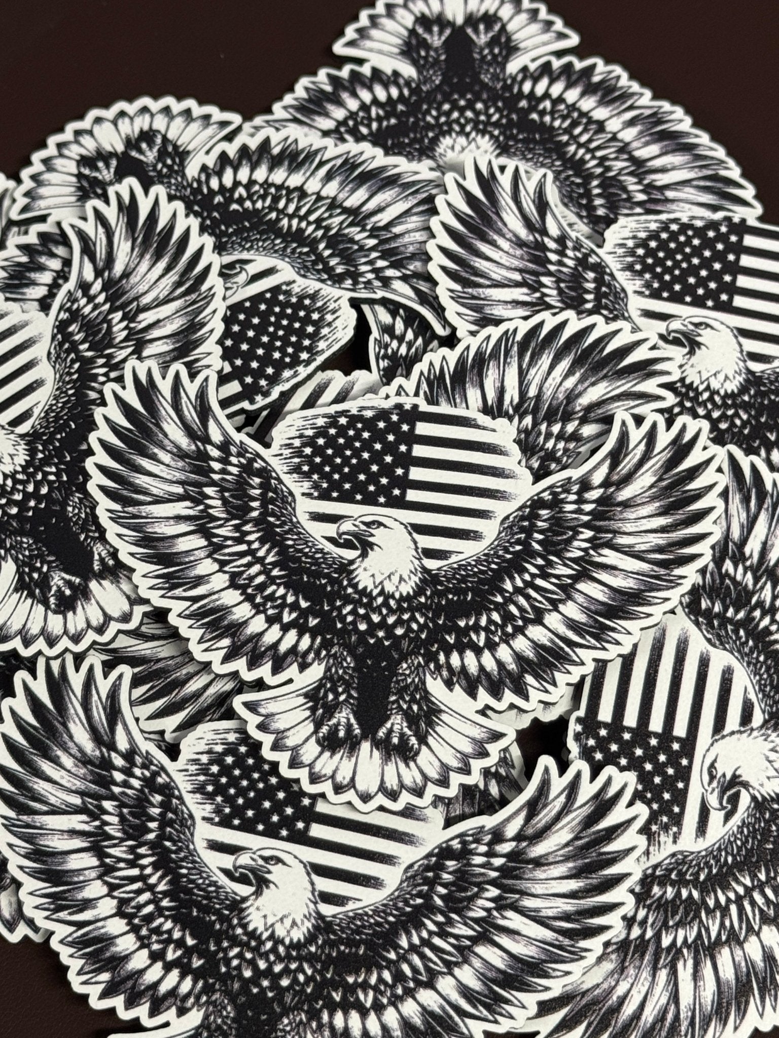 Eagle - Black & White UV Printed Patches - Soda City Hat Co