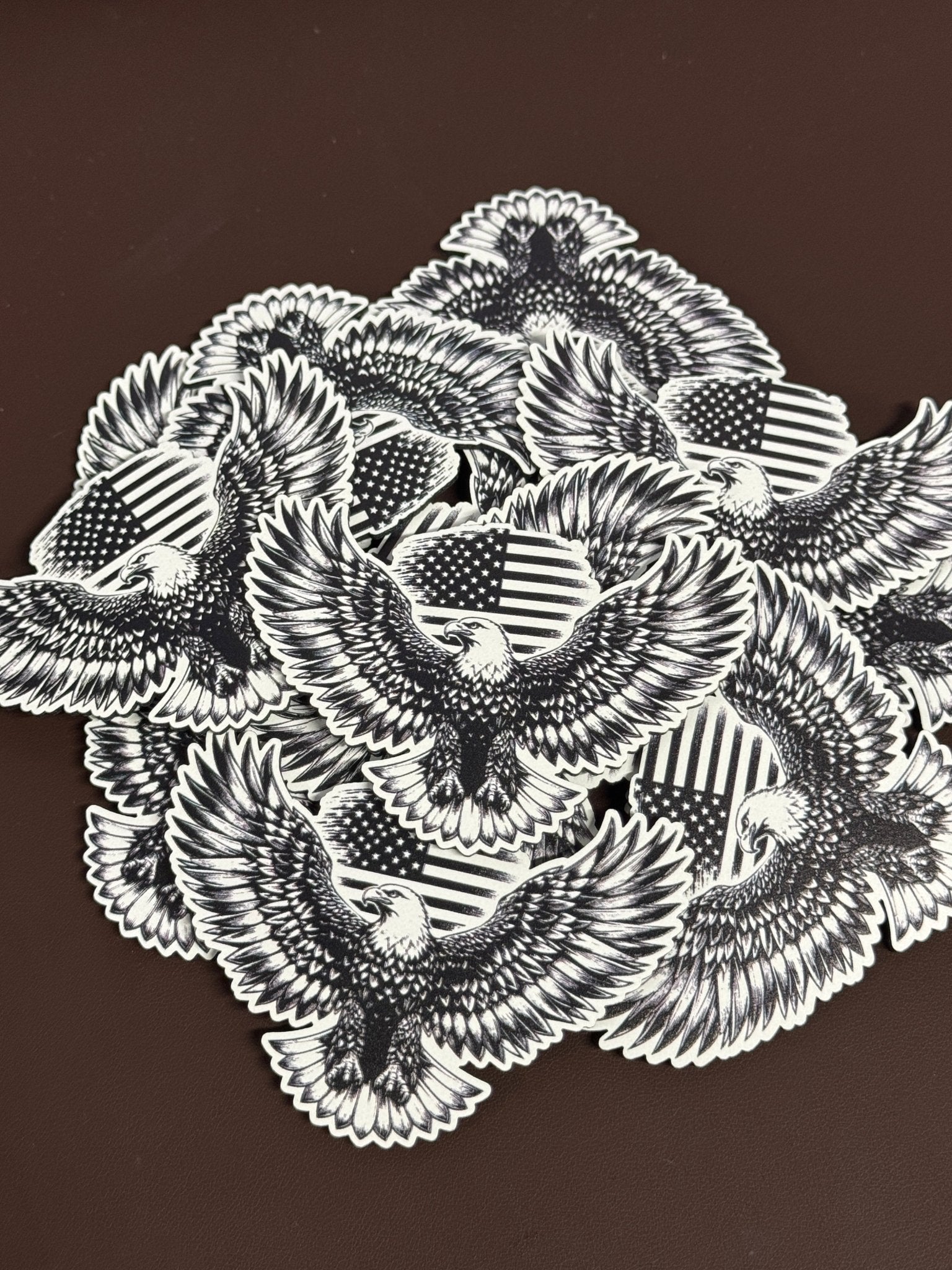 Eagle - Black & White UV Printed Patches - Soda City Hat Co