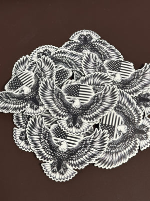 Eagle - Black & White UV Printed Patches - Soda City Hat Co