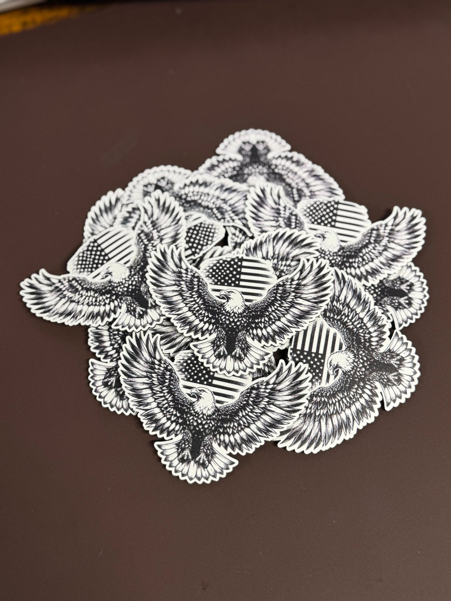 Eagle - Black & White UV Printed Patches - Soda City Hat Co