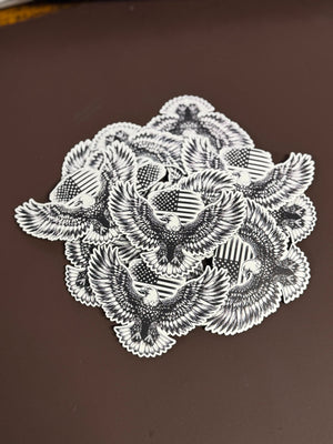 Eagle - Black & White UV Printed Patches - Soda City Hat Co