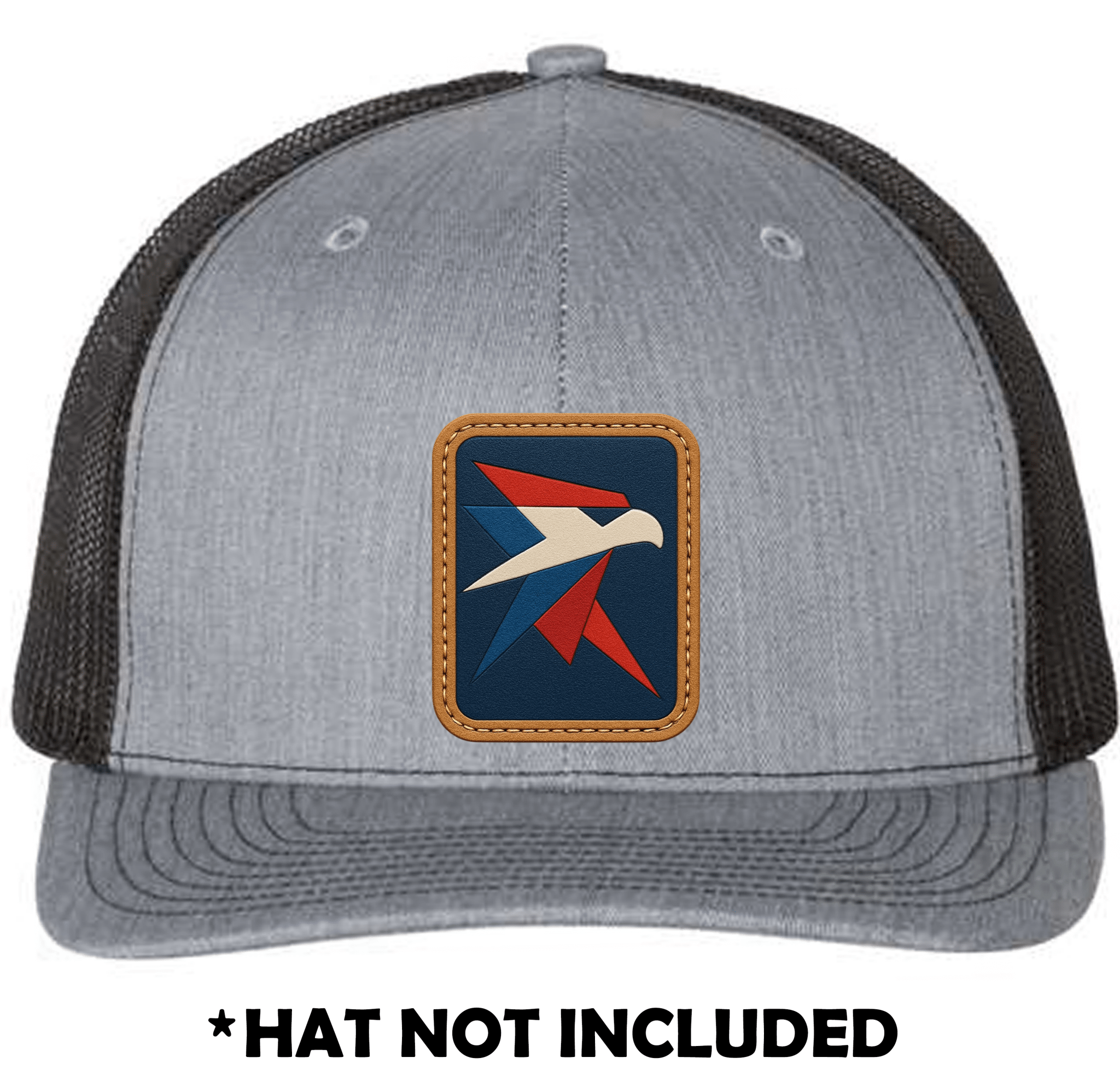 Eagle Head Leather UV Printed Hat Patch - Soda City Hat Co