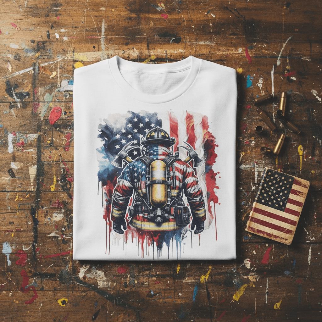 Firefighter American Flag Hoodie - Soda City Hat Co