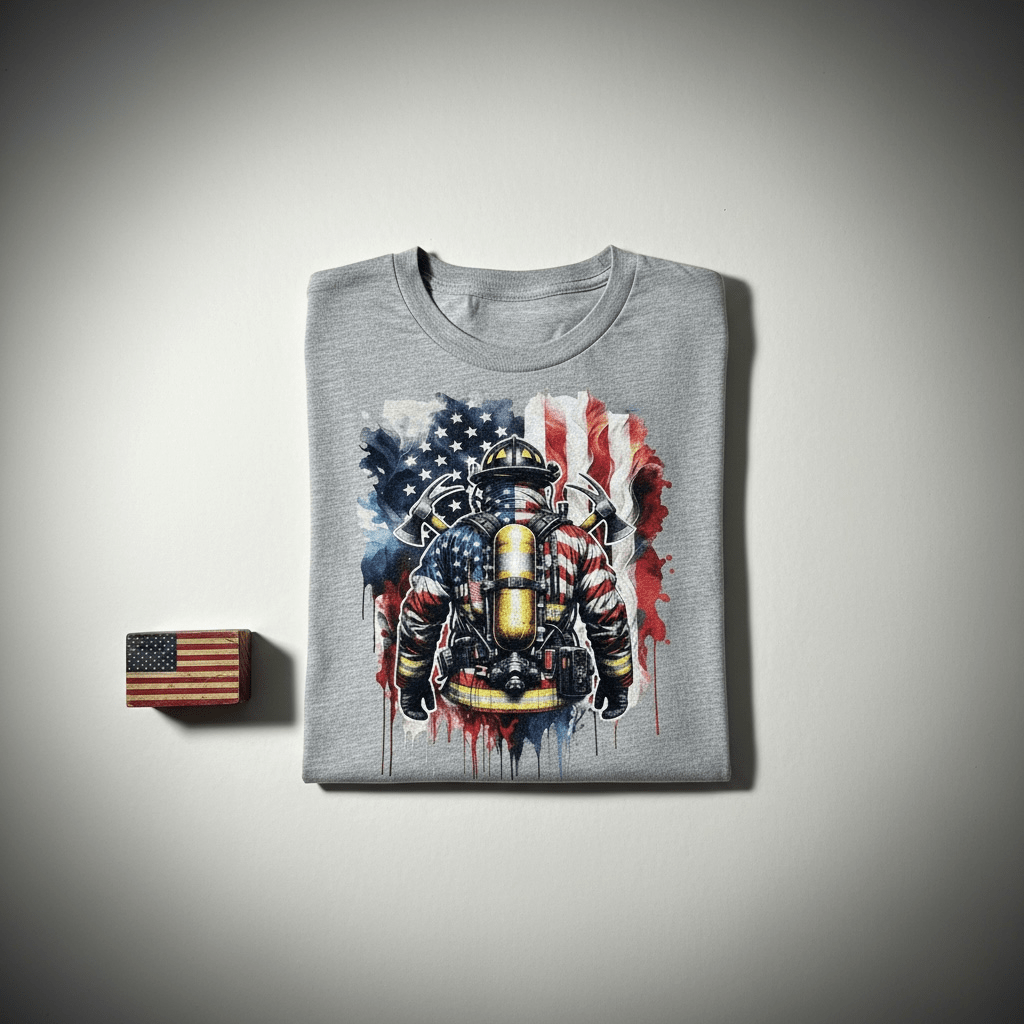 Firefighter American Flag Hoodie - Soda City Hat Co