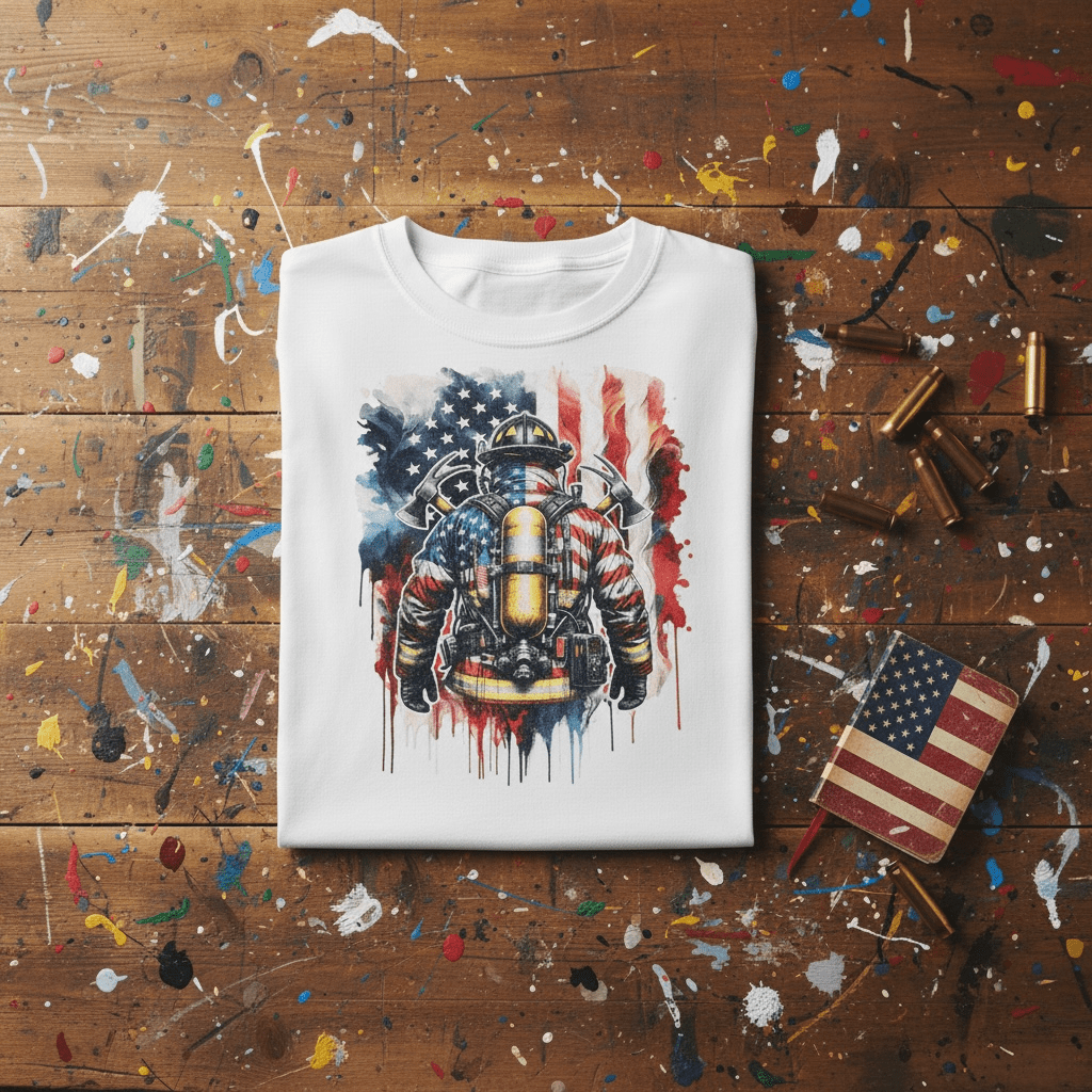 Firefighter American Flag Hoodie - Soda City Hat Co