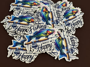 Fishing Makes Me Happy UV Printed Patch - Soda City Hat Co