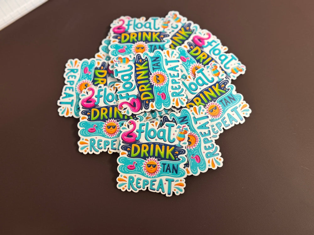 Float, Drink, Tan, Repeat UV Printed Patches - Soda City Hat Co