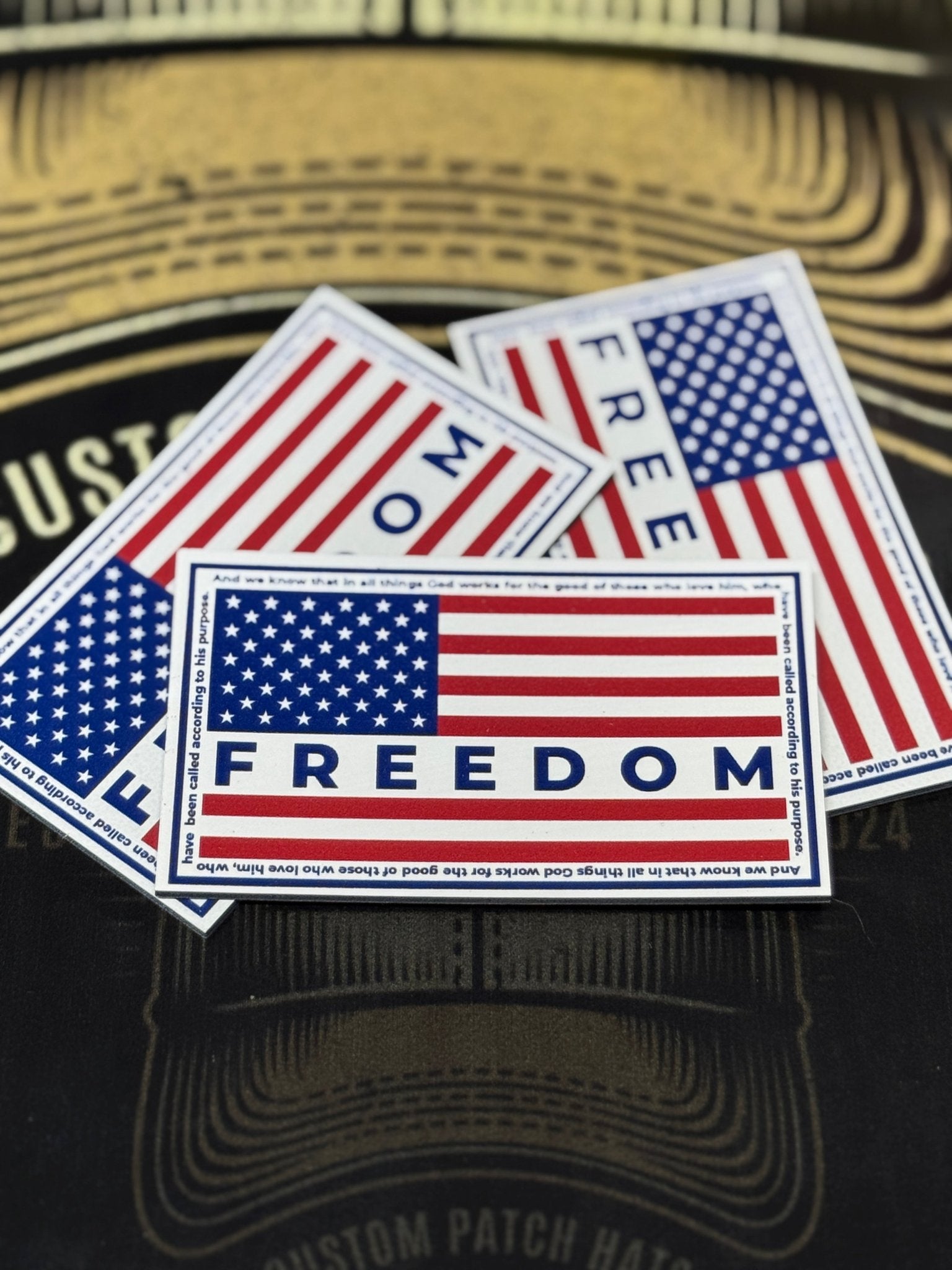 Freedom American Flag UV Printed Hat Patch - Soda City Hat Co