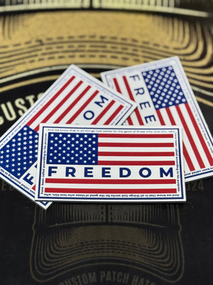 Freedom American Flag UV Printed Hat Patch - Soda City Hat Co