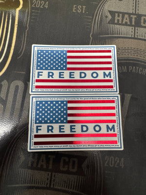 Freedom Tri Color Acrylic Patch - Custom Patches - Soda City Hat Co