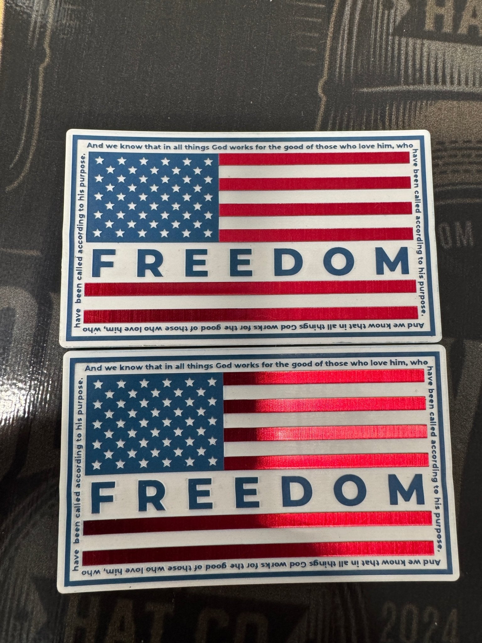 Freedom Tri Color Acrylic Patch - Custom Patches - Soda City Hat Co