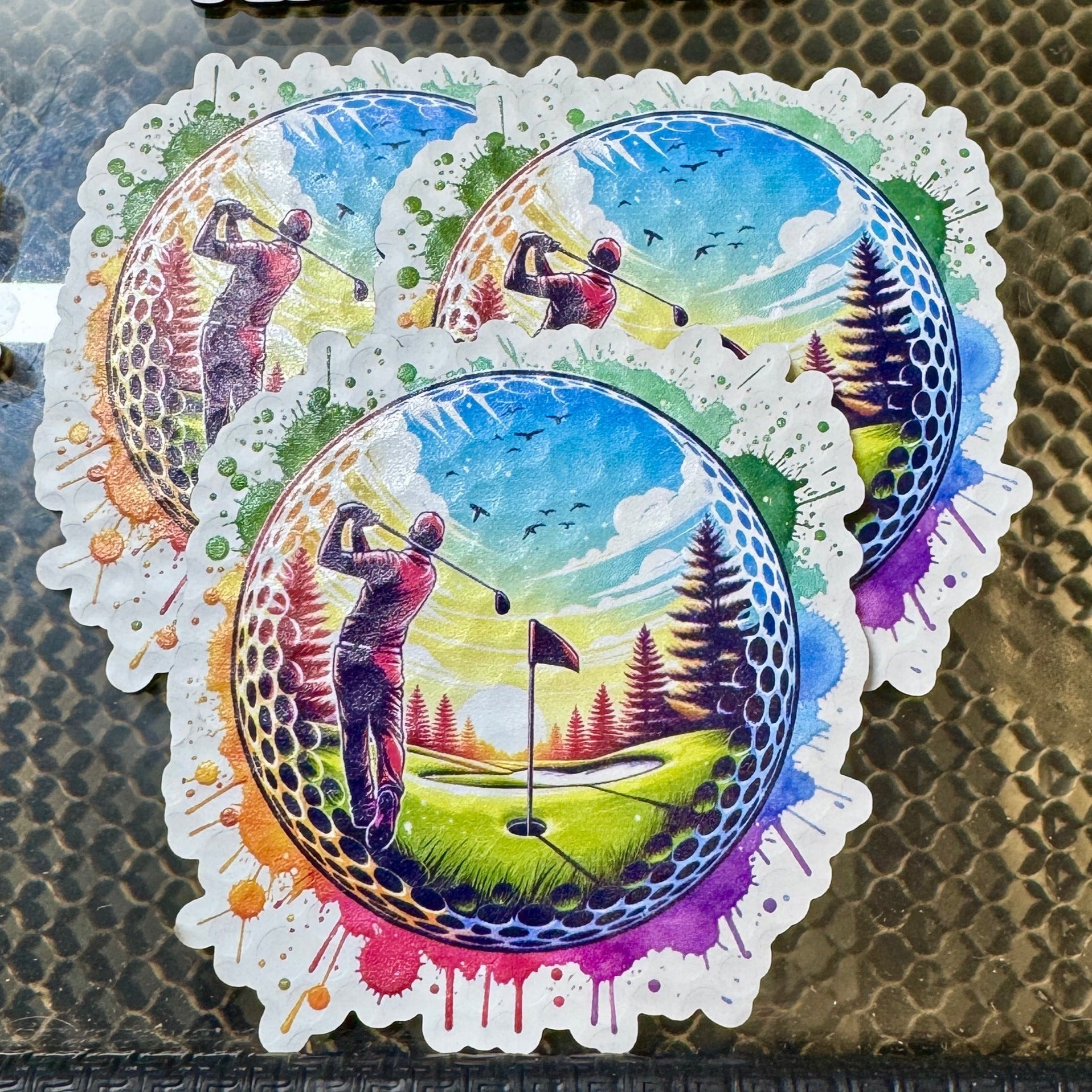 Golf Ball Color Explosion UV Printed Patch - Soda City Hat Co