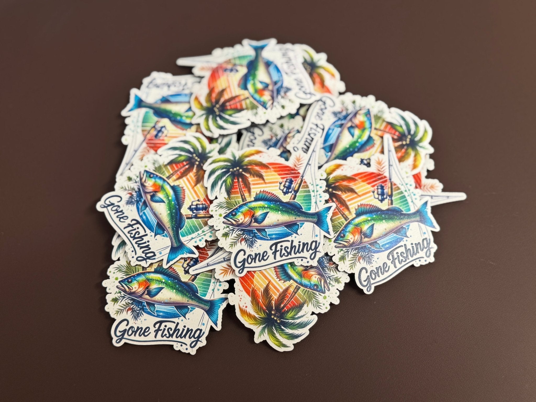 Gone Fishing 2 UV Printed Patches - Soda City Hat Co