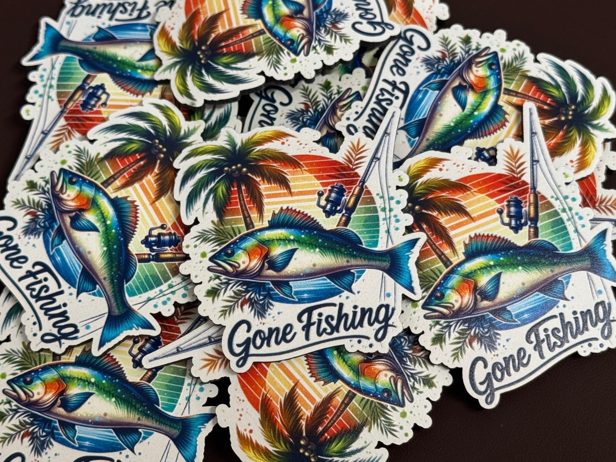 Gone Fishing 2 UV Printed Patches - Soda City Hat Co