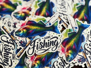 Gone Fishing 4 UV Printed Patches - Soda City Hat Co