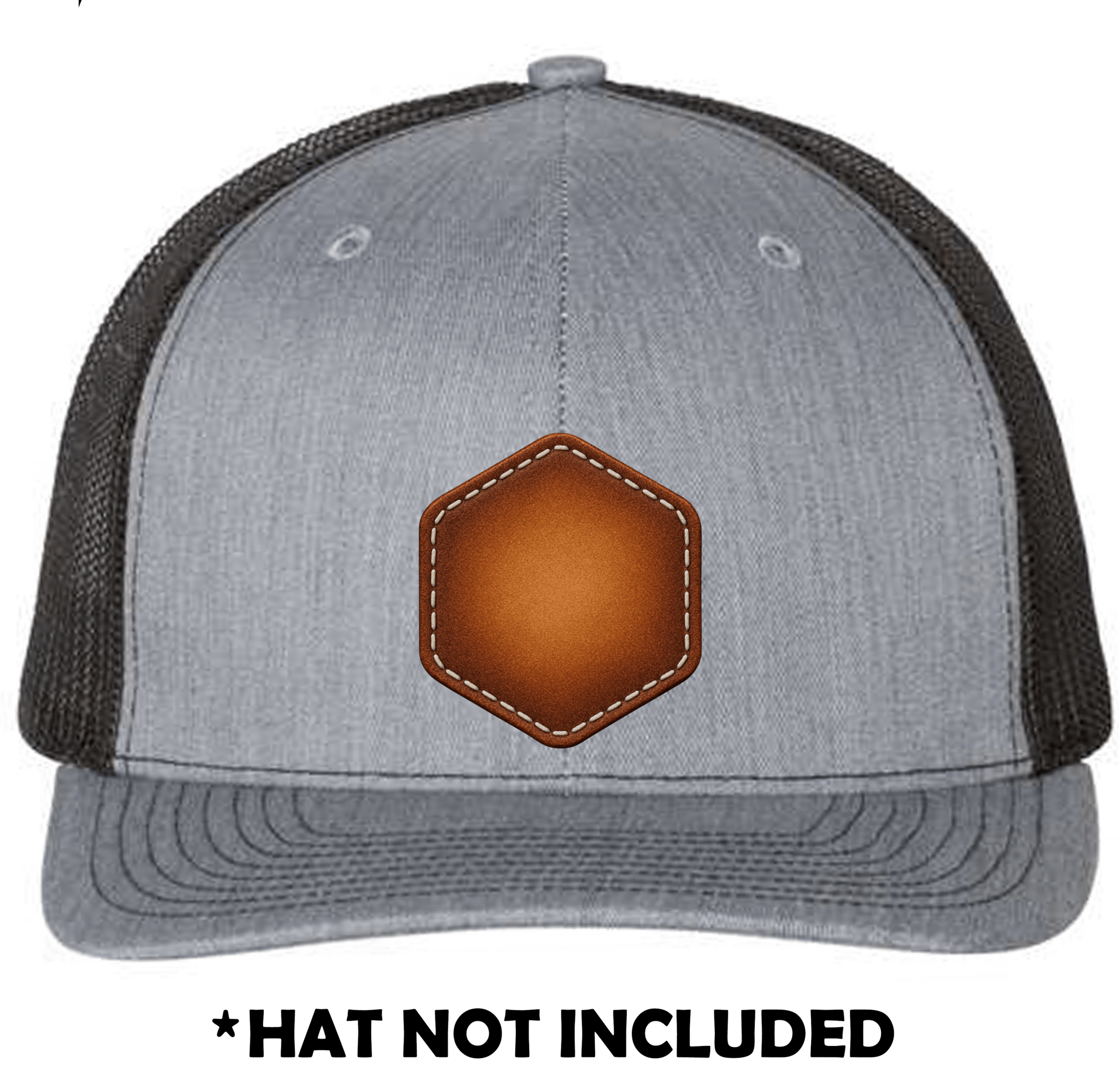 Hexagon Airbrushed Leather UV Printed Hat Patch - Soda City Hat Co