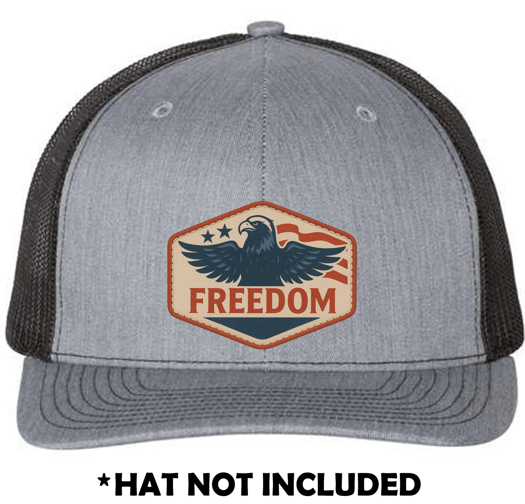 Hexagon American Eagle Freedom UV Printed Hat Patch - Soda City Hat Co