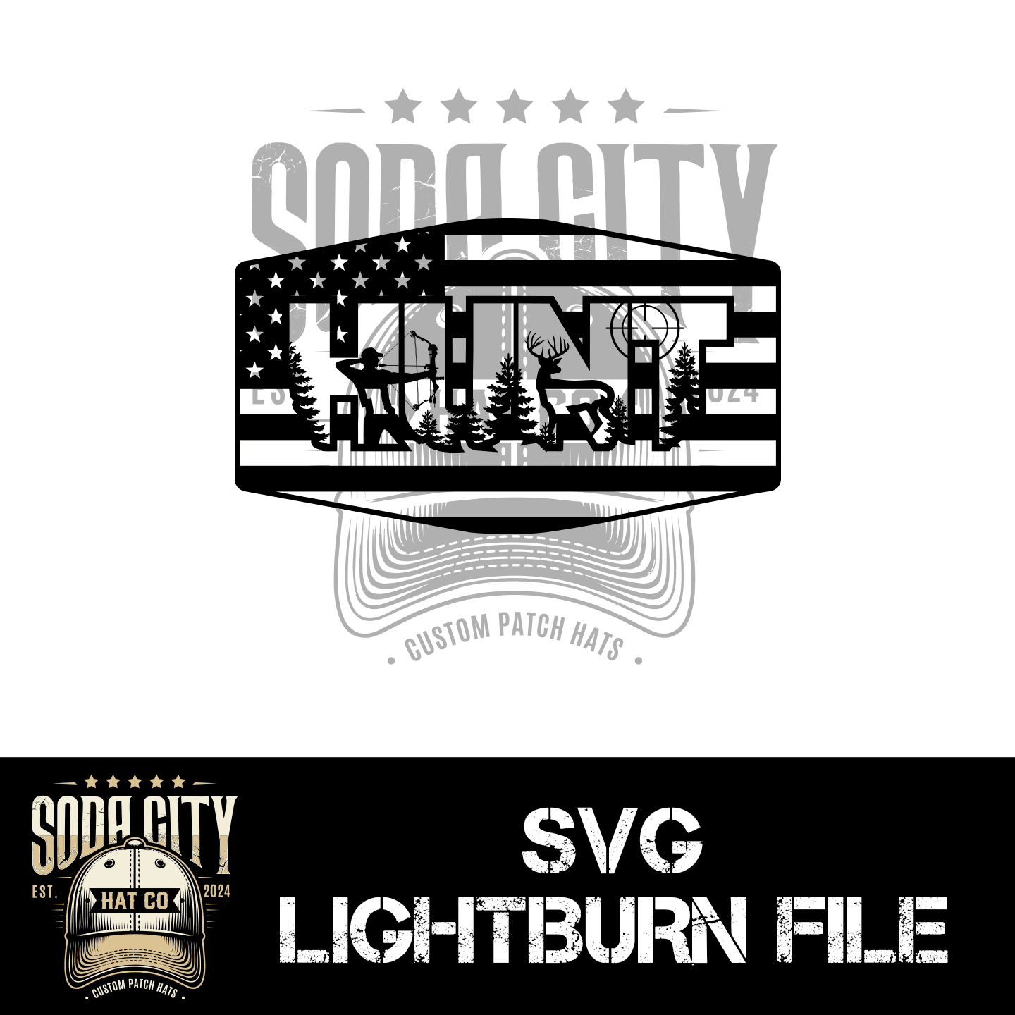 Hunting American Flag SVG - Soda City Hat Co