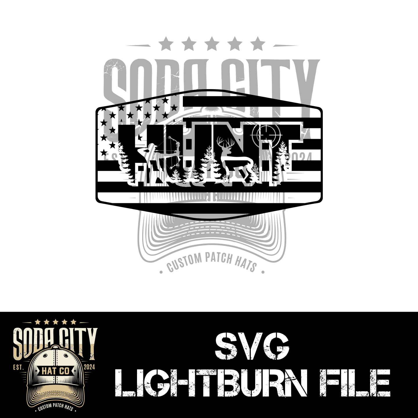 Hunting American Flag SVG - Soda City Hat Co