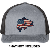 Jumping Fish American Flag UV Printed Hat Patch - Soda City Hat Co