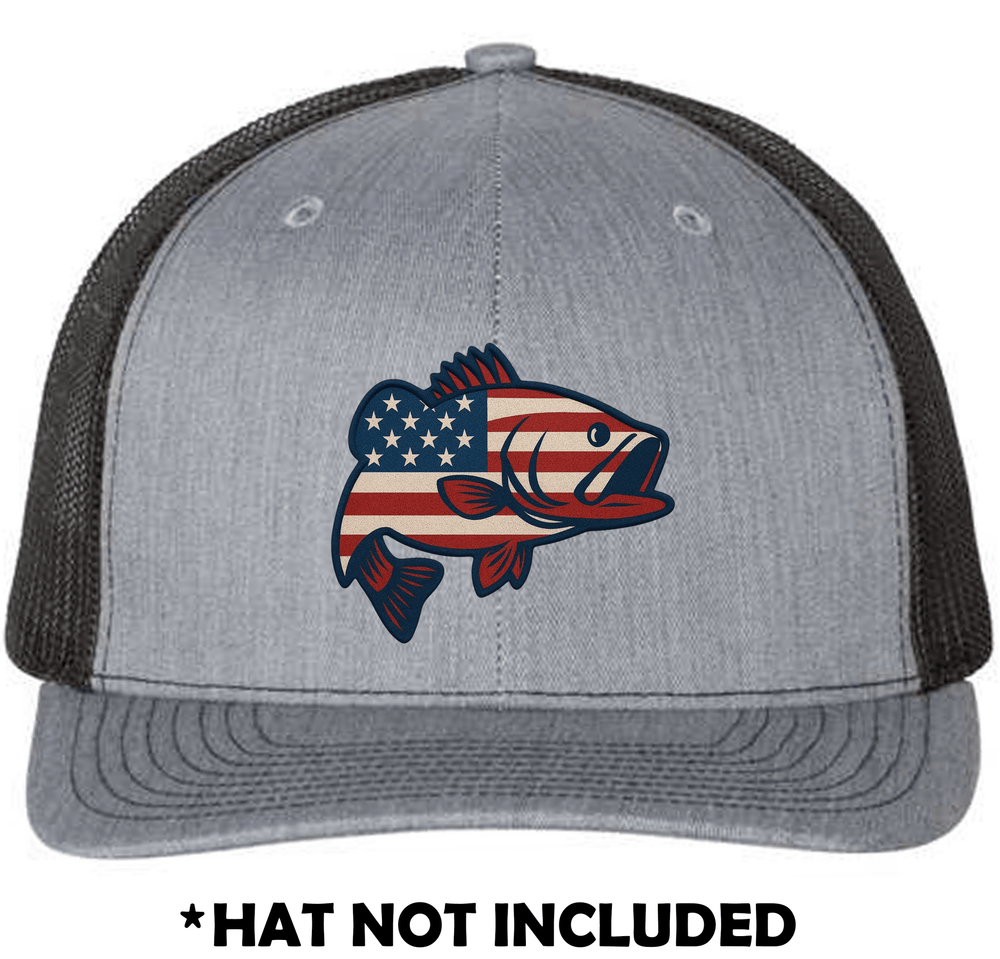 Jumping Fish American Flag UV Printed Hat Patch - Soda City Hat Co